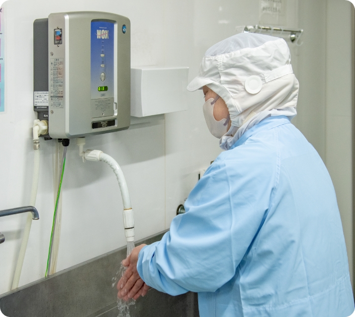 手指の徹底消毒